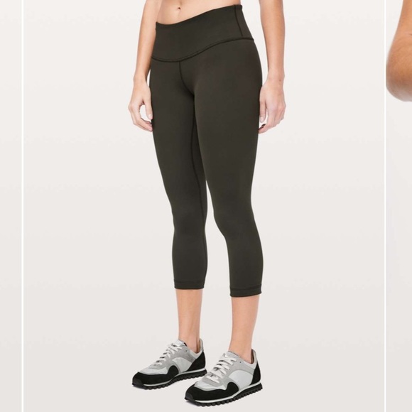 lululemon🍋Wunder Under CropIII Full-onLuxstreme Dark OliveLeggings Size 6 - Picture 4 of 11
